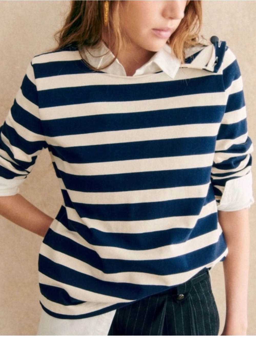 Sezane Mariniere Colette/ Marine, Ecru color - Picture 3 of 9